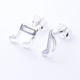 S1037 - 925 silver musical note stud earrings