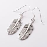 E751 - 925 Silver wide feather earrings