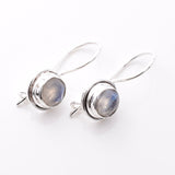 E907 - 925 silver moonstone facet round earrings