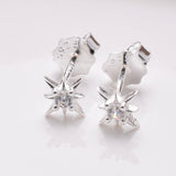 S879 - 925 silver CZ north star stud earrings