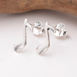 S1035 - 925 silver musical note stud earrings