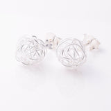 S050 - 925 silver wirework ball stud earrings