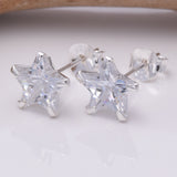 S236 - 925 silver Star CZ 8mm Stud Earring