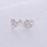 S413 - Hammered Heart stud earrings