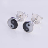 S541 - 5mm Silver ying yang stud earrings