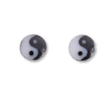 S541 - 5mm Silver ying yang stud earrings