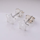 S738 - 925 Silver 7mm hammered star stud earrings