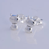 S497 - Silver Cute Silhouette Cat stud earrings