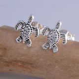 S520 - Silver Turtle stud earrings